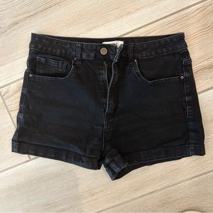 Mom Black Denim Shorts
